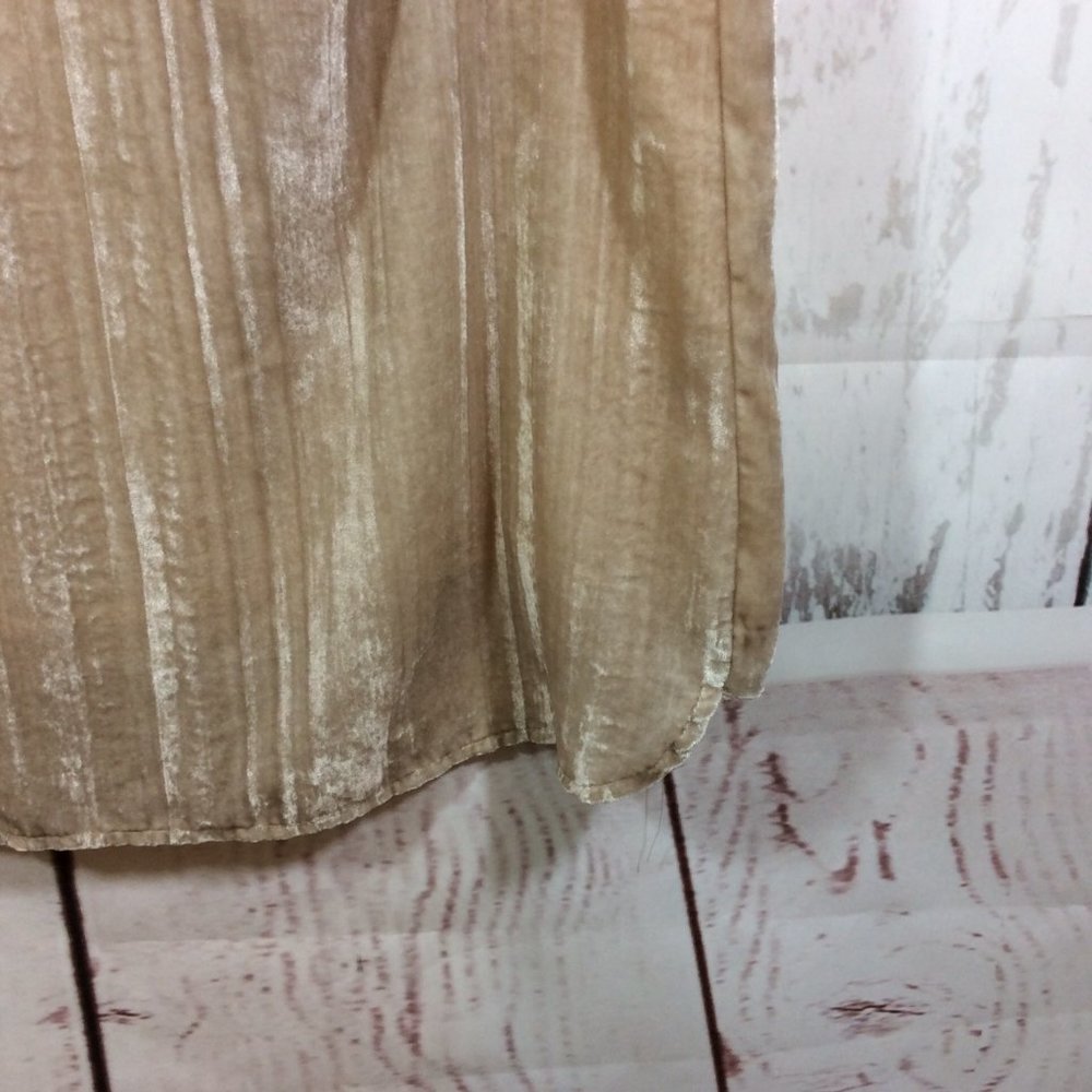 Anthropologie Floreat Crushed Champagne Velvet Shift Mini Dress Pockets Size S - Picture 10 of 16